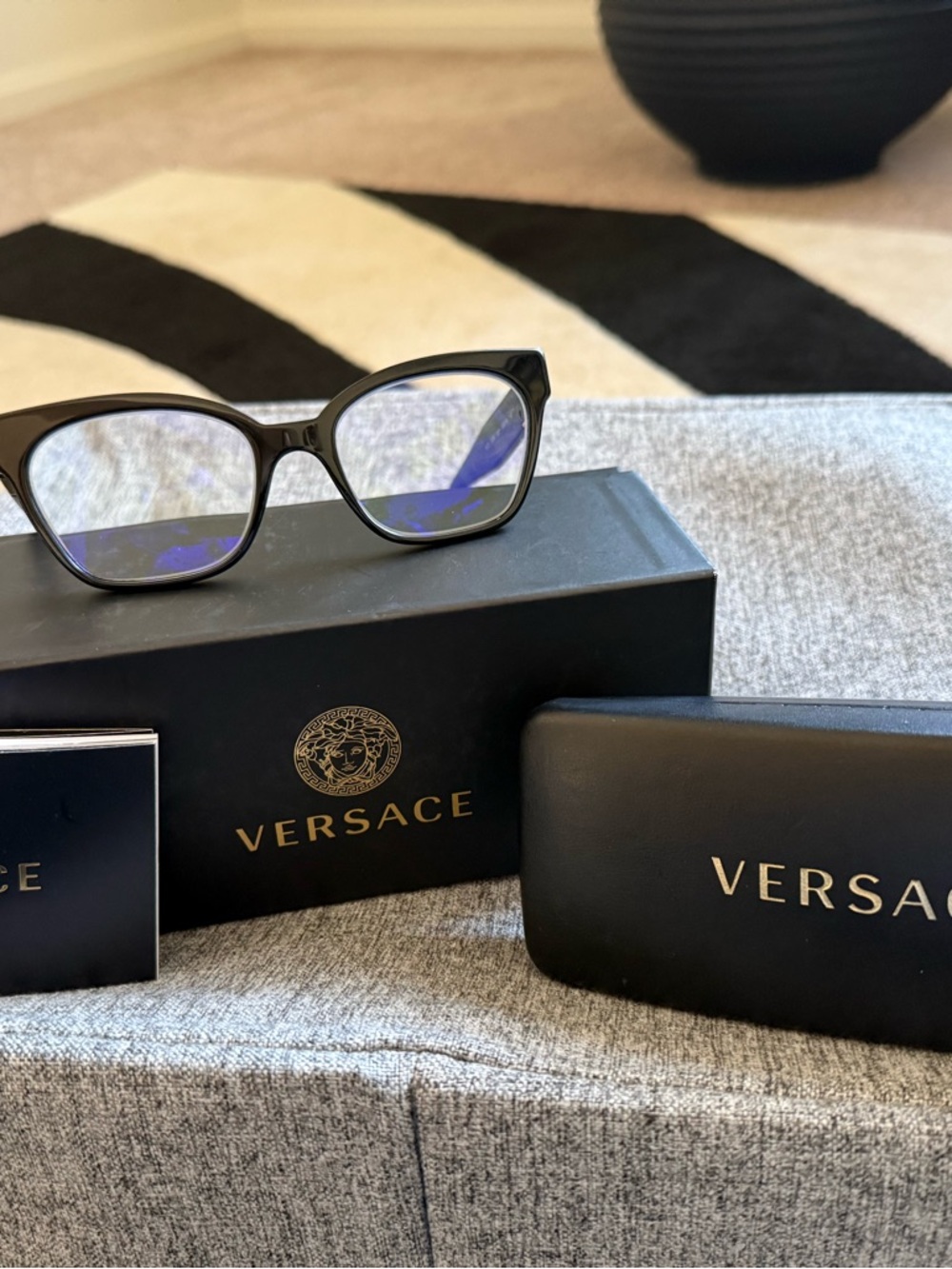 Women’s Versace Black Cat-Eye Optical Glasses
